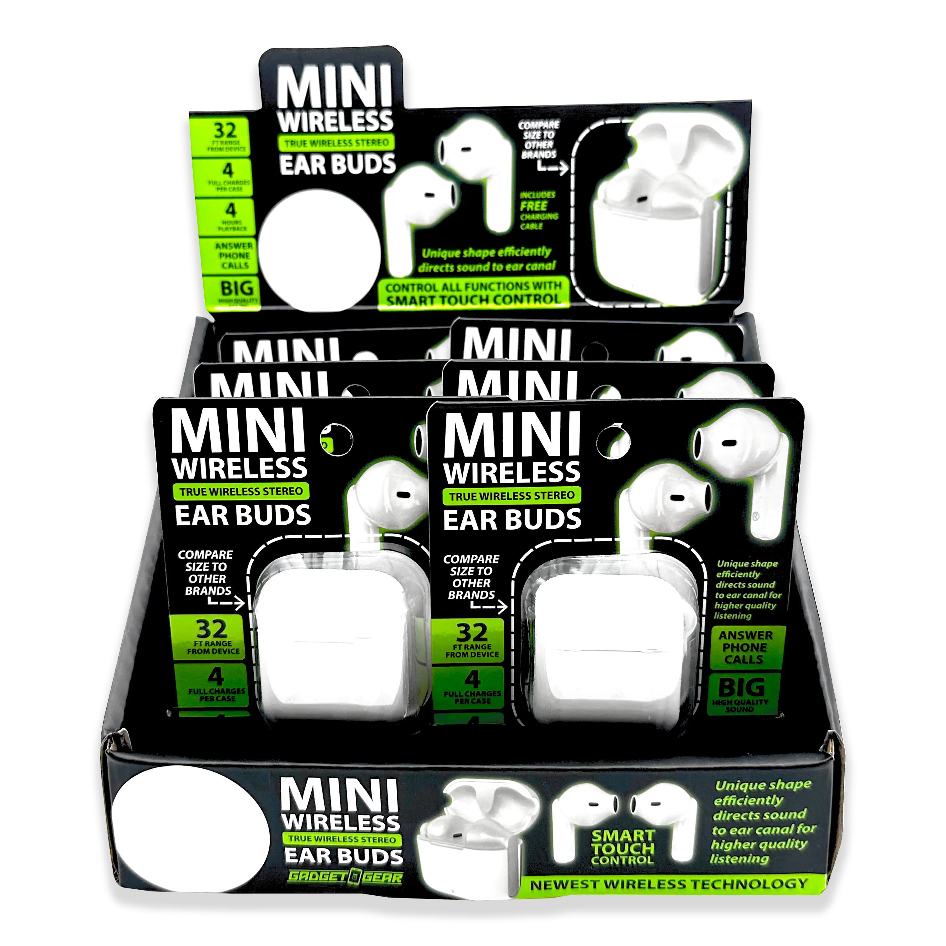 Wireless Earbuds Mini with Case - 6 Pieces Per Retail Ready Display 23604 GADGET GEAR