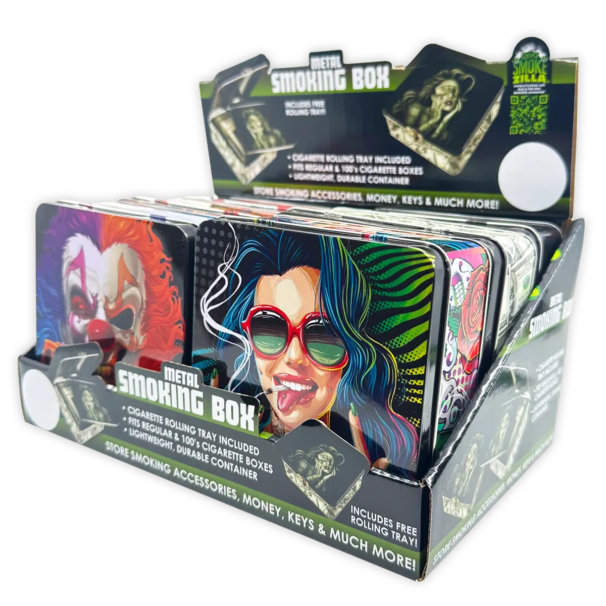 cigarette rolling tray Thank-You Joint Travel Metal Storage Box with Roll
