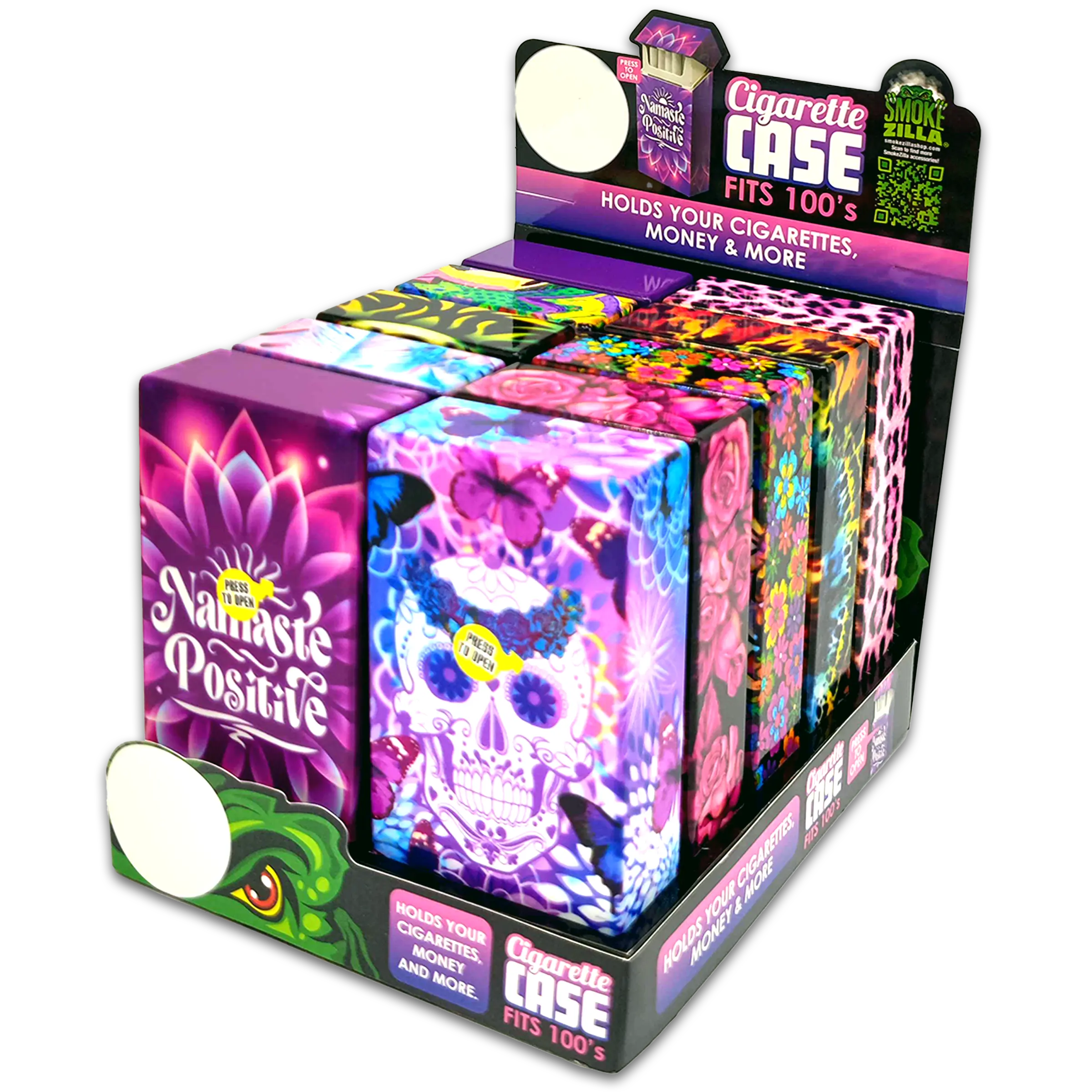 100s Cigarette Storage Case - 10 Pieces Per Retail Ready Display 23721 SMOKEZILLA