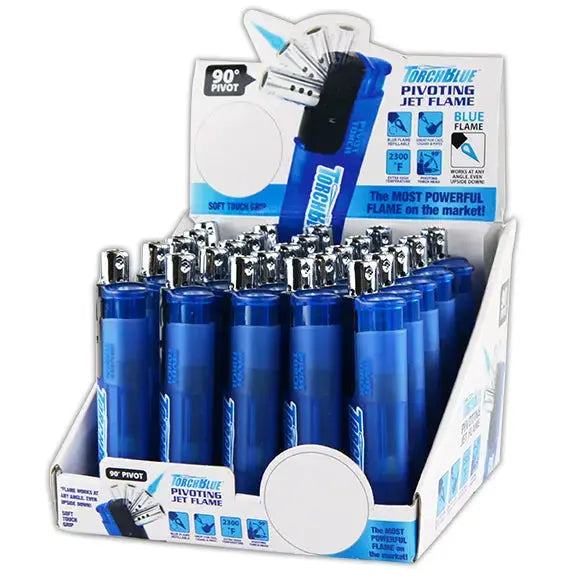 Butane Torch Lighters 3 Tier Countertop Assortment - 49 Pieces Per Retail Ready Display 88674 TORCH BLUE