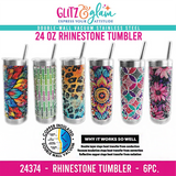 Insulated 24 Oz Rhinestone Tumbler Cup - 6 Pieces Per Retail Ready Display 24374