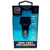 Car Charger Dual USB / USB-C 38 Watts - 3 Pieces Per Pack 24562