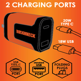 AC Wall Charger Dual USB / USB-C Ports 20 Watts - 3 Pieces Per Pack 24585