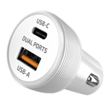 Car Charger Dual USB / USB-C Ports with USB-C to Lightning Charging Cable Set 20 Watts - 3 Pieces Per Pack 24607