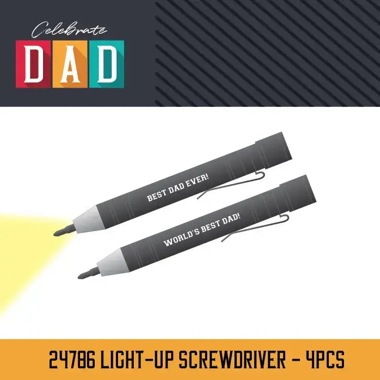 Father's Day Light-Up Screwdriver - 4 Pieces Per Pack 24786B KIPP BROTHERS