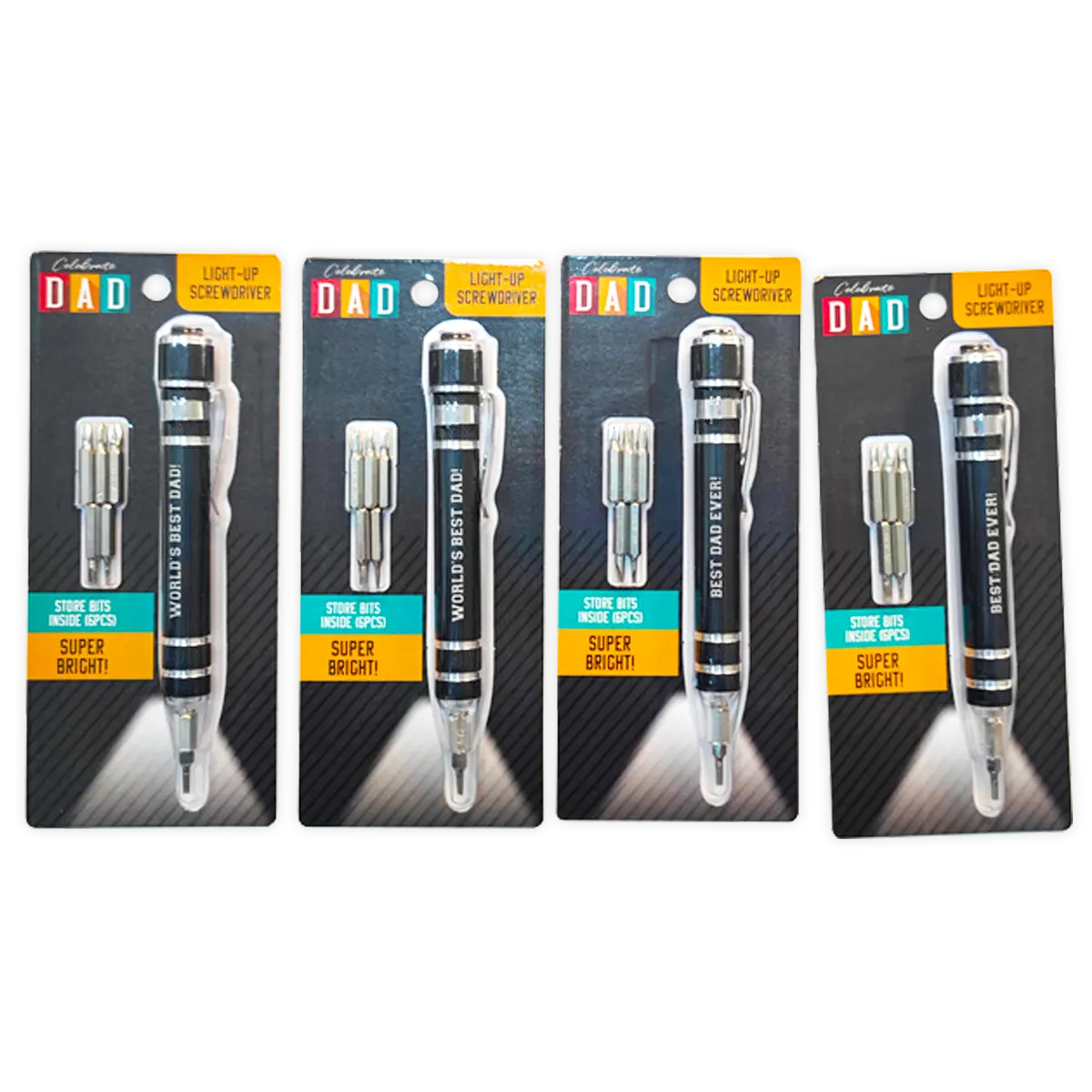 Father's Day Light-Up Screwdriver - 4 Pieces Per Pack 24786B KIPP BROTHERS