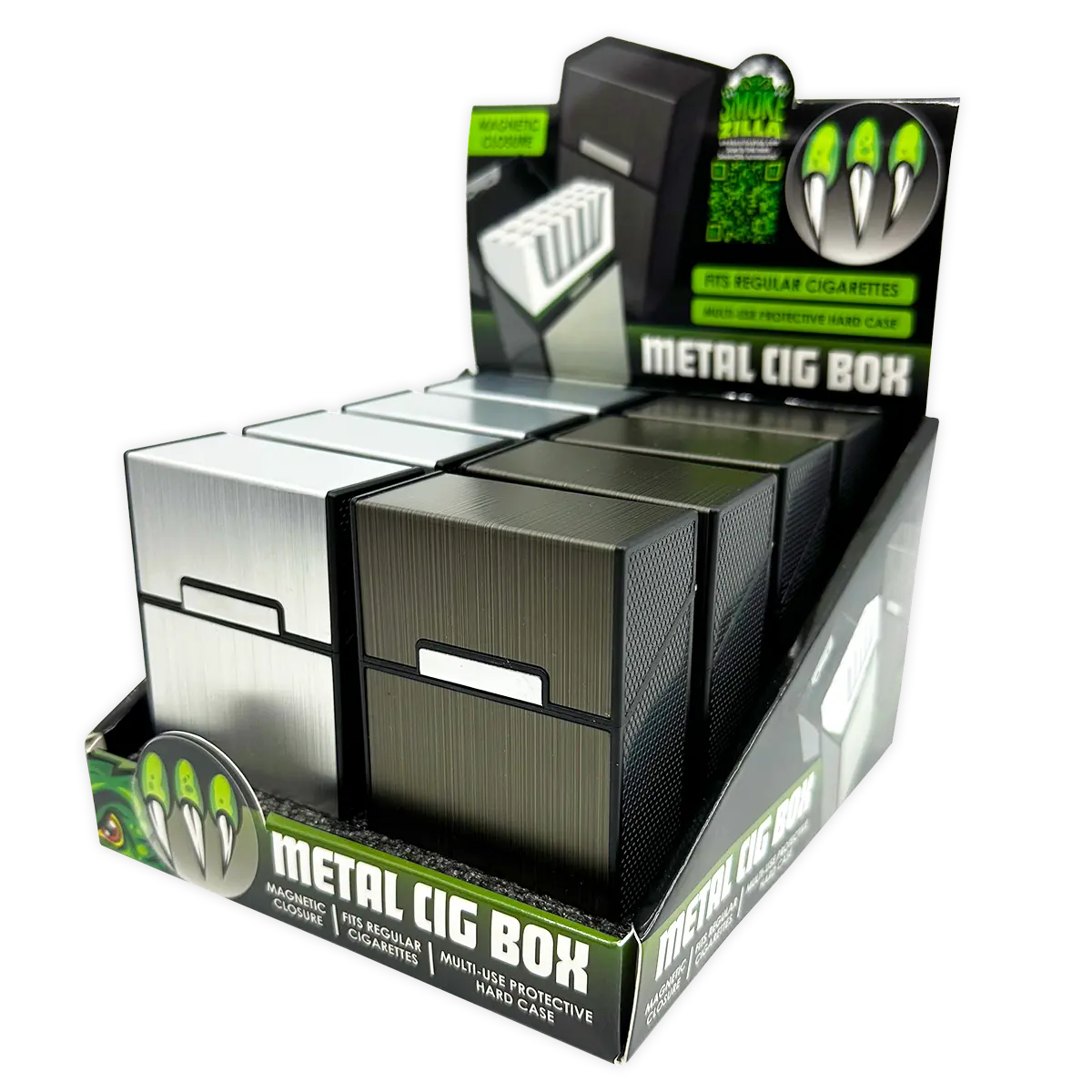 Metal Cigarette Box - 8 Pieces Per Retail Ready Display 25061 SMOKEZILLA