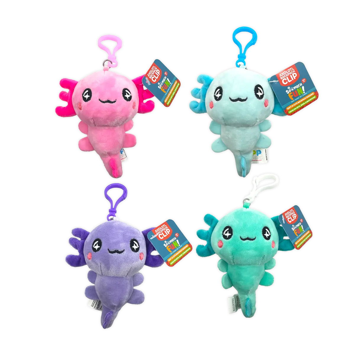 Axolotl Plush Backpack Clip - 24 Pieces Per Retail Ready Display 25264 KIPP BROTHERS