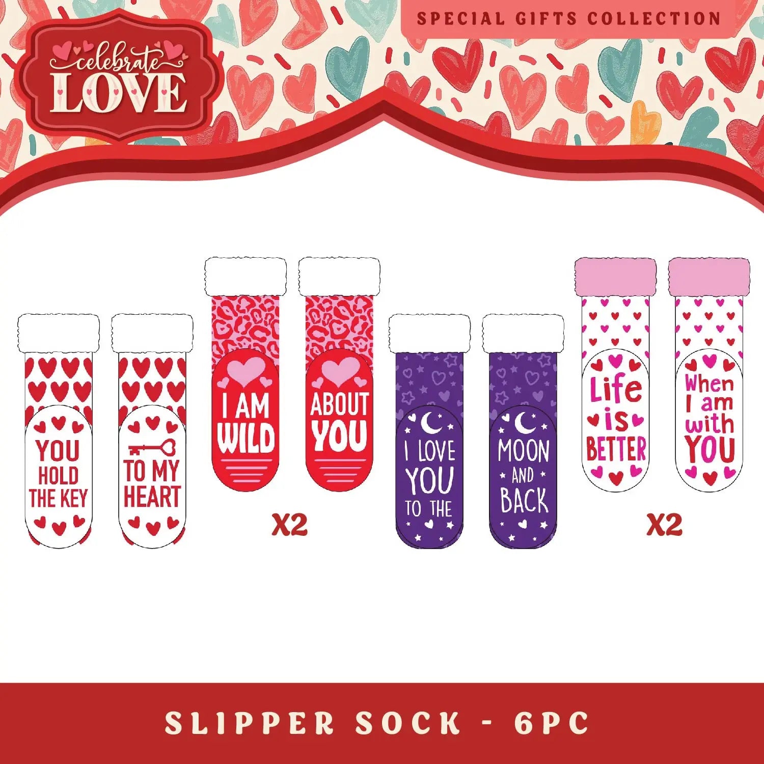 Valentine's Day Glass and Gift Assortment Floor Display - 57 Pieces Per Retail Ready Display 88574 KIPP BROTHERS