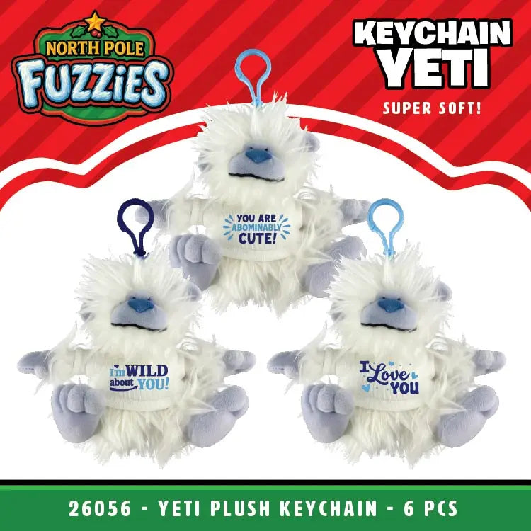 North Pole Fuzzies Yeti Gift Assortment Floor Display - 60 Pieces Per Retail Ready Display 88612 NOVELTY INC