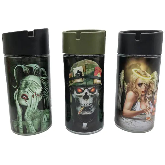 Full Print Glass Butt Bucket Ashtray - 3 Pieces Per Retail Ready Display 41528 SMOKEZILLA