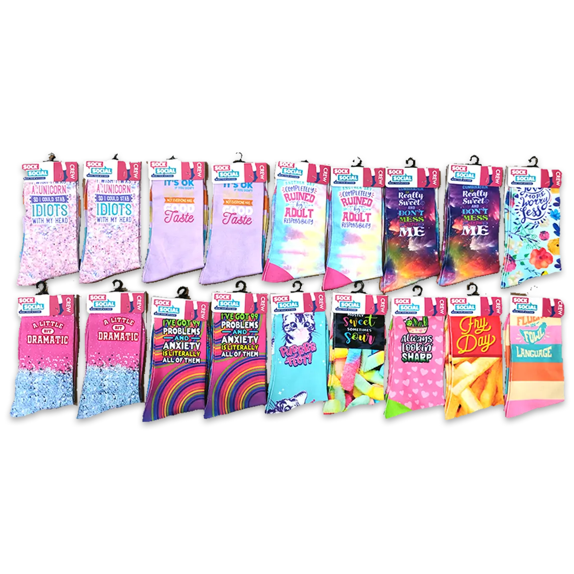 Sock Mix N Match Assorted Floor Display - 36 Pieces Per Retail Ready Display 88465 NOVELTY INC