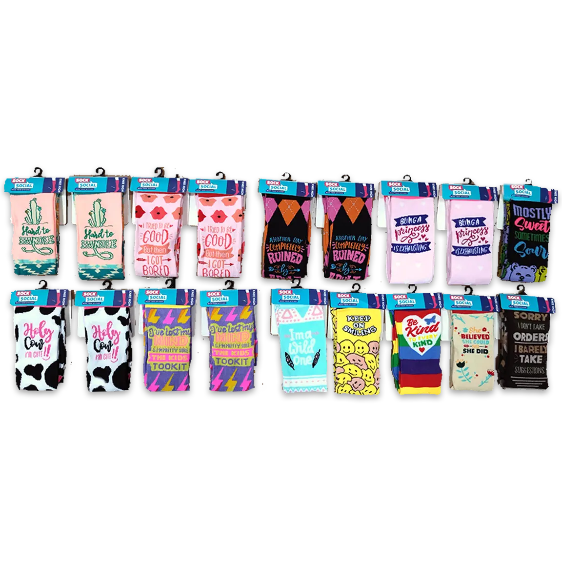 Sock Mix N Match Assorted Floor Display - 36 Pieces Per Retail Ready Display 88465 NOVELTY INC