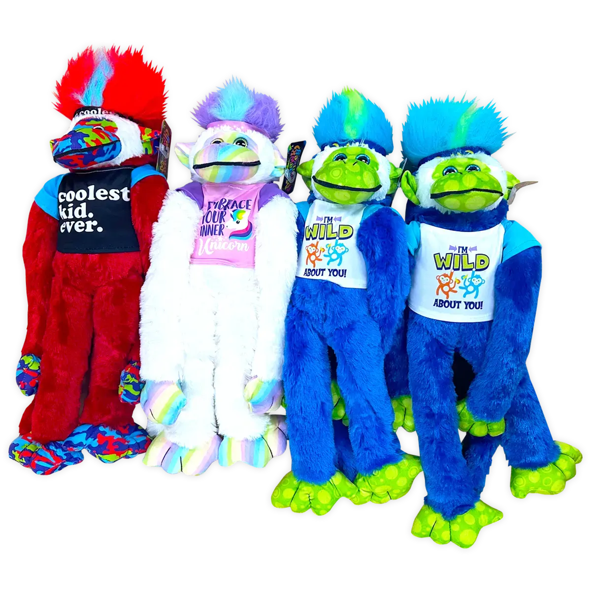 Plush Mohawk Monkey 8 Pieces Per Pack 41606 NOVELTY INC WHOLESALE