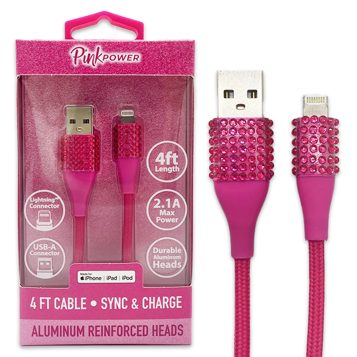 Car Charger / Wall Charger / Charging Cable Pink Power Assortment - 20 Pieces Per Retail Ready Display 88527 GADGET GEAR