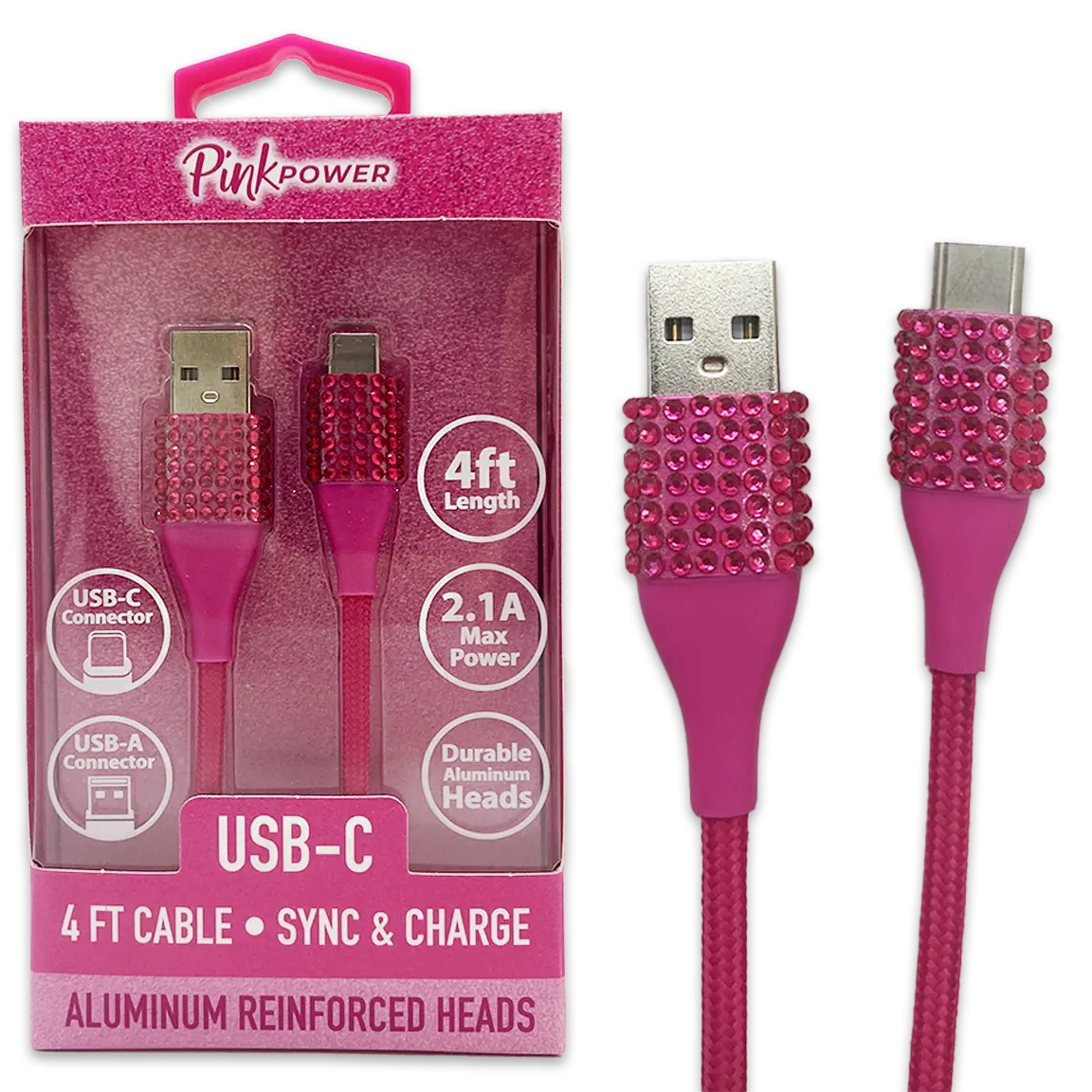 Car Charger / Wall Charger / Charging Cable Pink Power Assortment - 20 Pieces Per Retail Ready Display 88527 GADGET GEAR