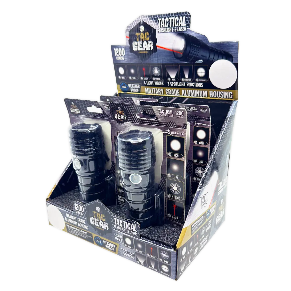 LED Flashlight Multi-Function Hazard Tool - 4 Pieces Per Retail Ready Display 41672 TAC GEAR