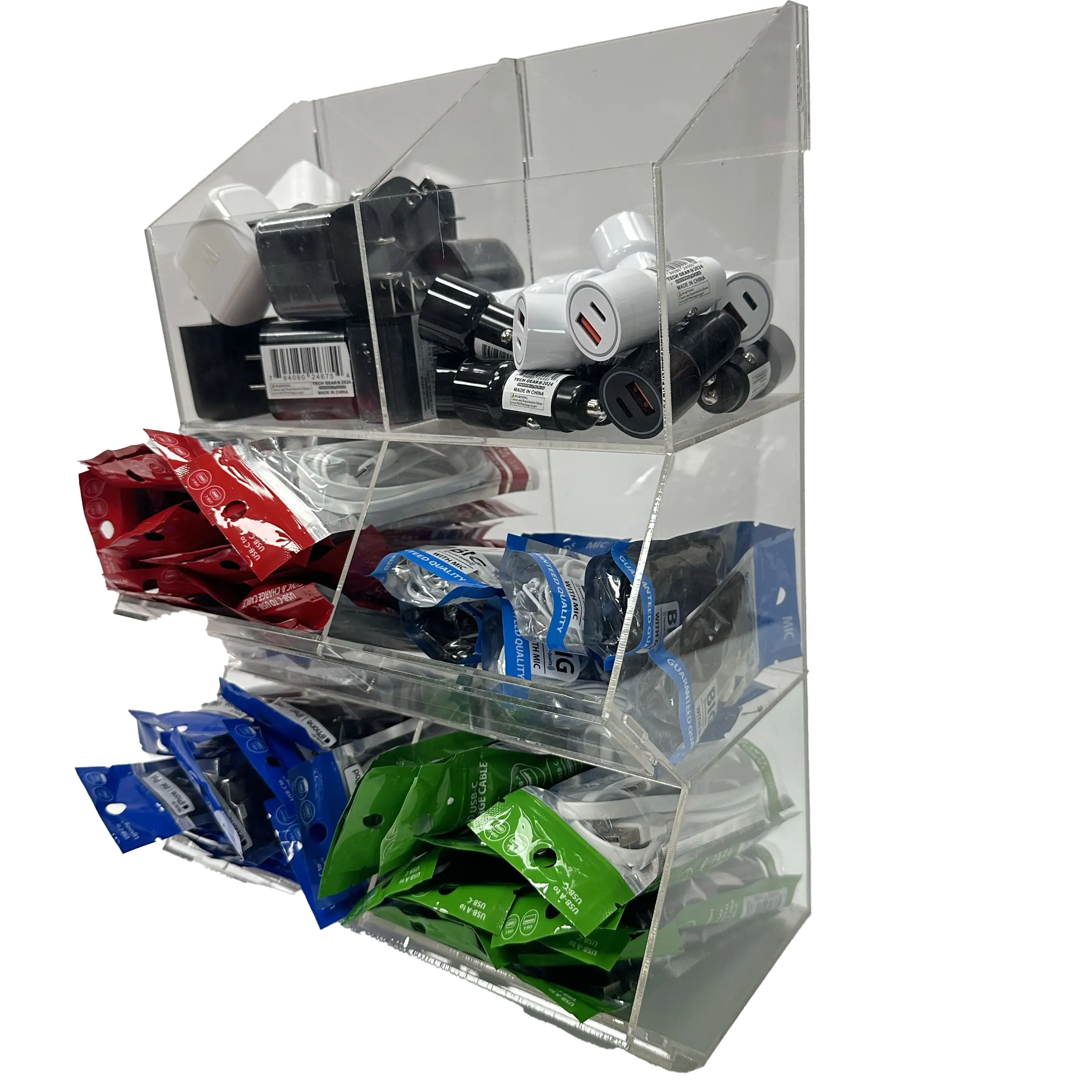 Technology Accessories Assortment 6-Bin Countertop Display 88701 NOVELTY INC