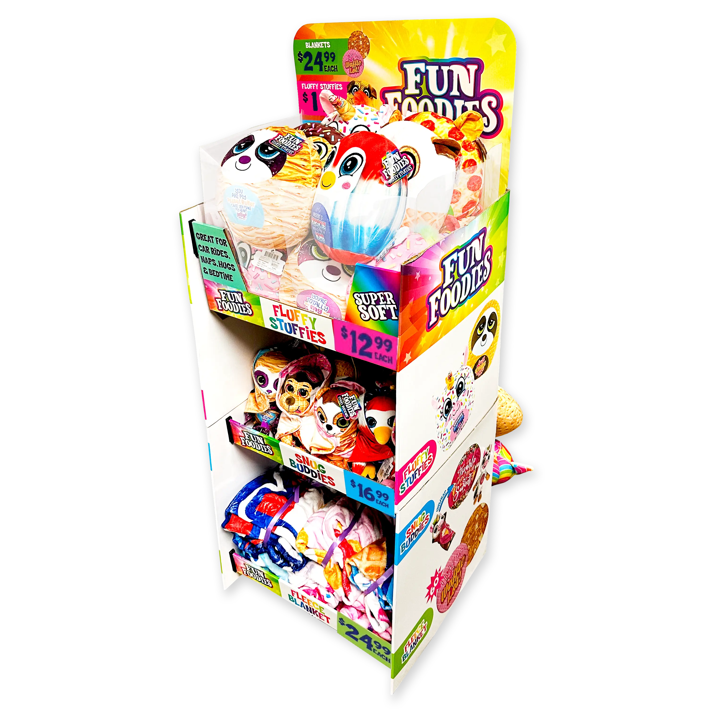 Blanket Plush Assortment Floor Display - 36 Pieces Per Retail Ready Display 88461 KIPP BROTHERS