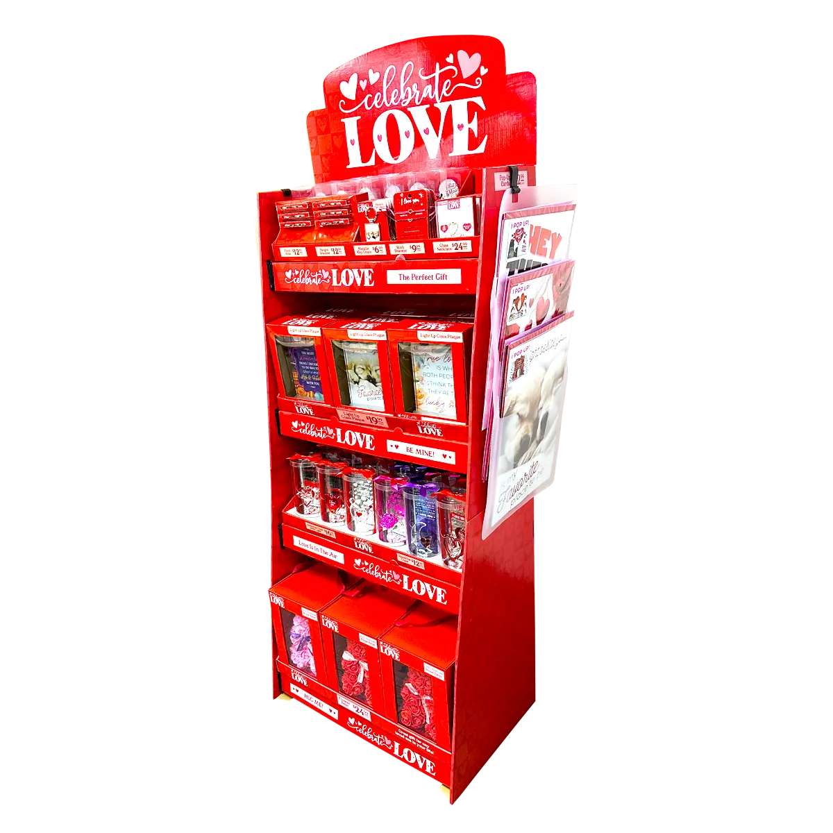 Valentine's Day Glass and Gift Assortment Floor Display - 81 Pieces Per Retail Ready Display 88504 KIPP BROTHERS