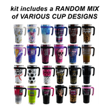 30 oz Insulated Stainless-Steel Cup with Handle and Straw Assortment - 17 Pieces Per Pack 88530