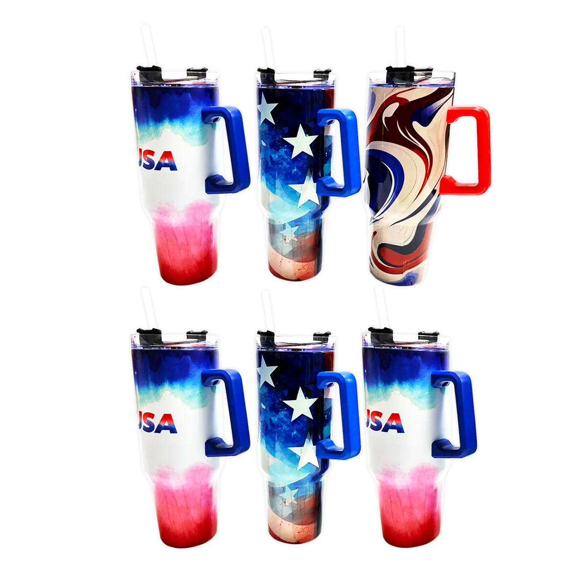 40 oz Insulated Stainless-Steel Patriotic Printed Cups - 12 Pieces Per Retail Ready Kit Display 88539 ROUGHNECK