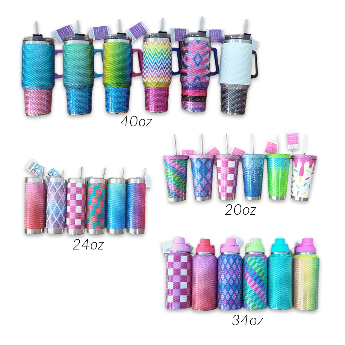 Rhinestone Cup Assortment Floor Display - 24 Pieces Per Retail Ready Display 88544 NOVELTY INC