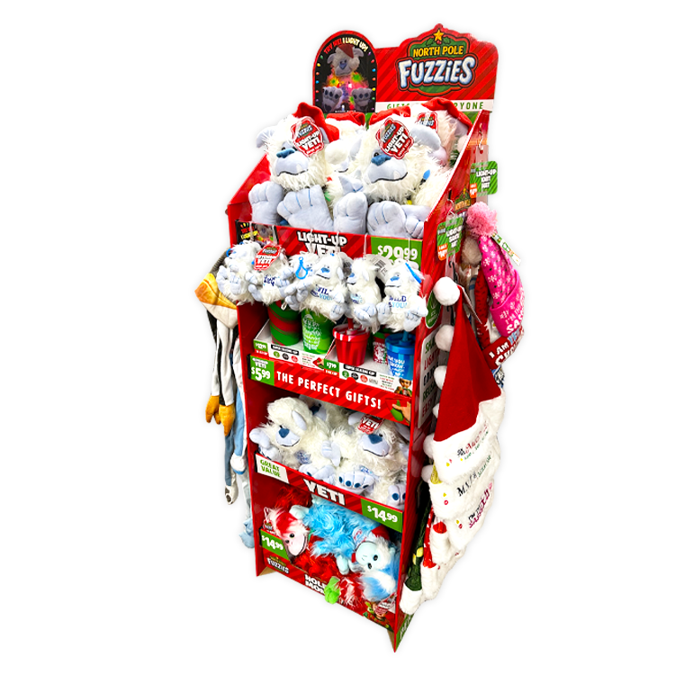 North Pole Fuzzies Yeti Gift Assortment Floor Display - 60 Pieces North Pole Fuzzies Yeti Gift Assortment Floor Display - 60 Pieces