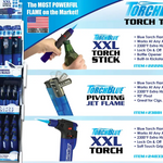 Butane Torch Lighters 3 Tier Countertop Assortment - 49 Pieces Per Retail Ready Display 88674 TORCH BLUE