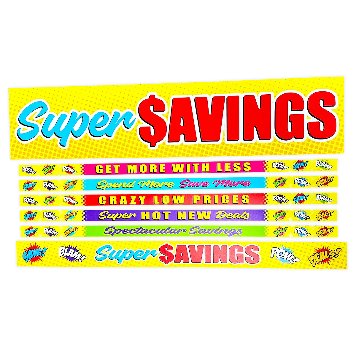 Merchandising Fixture 3' Merchandising 7 Sign Set 978900 NOVELTY