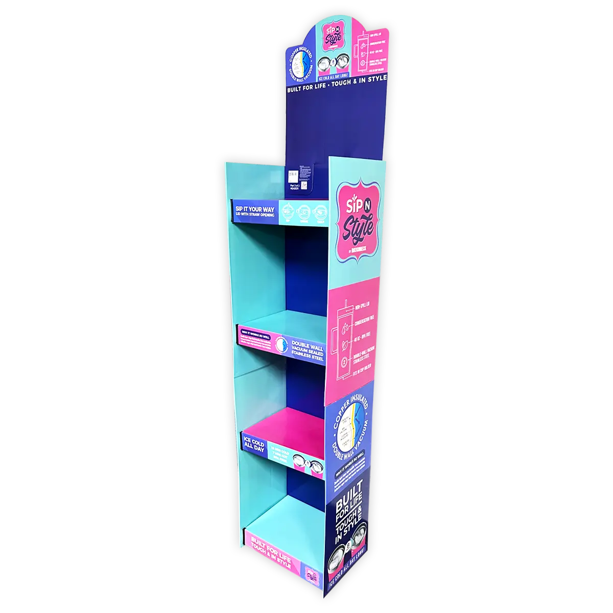 Merchandising Fixture - Corrugated 40 oz Cup Floor Display ONLY 979210 NOVELTY INC