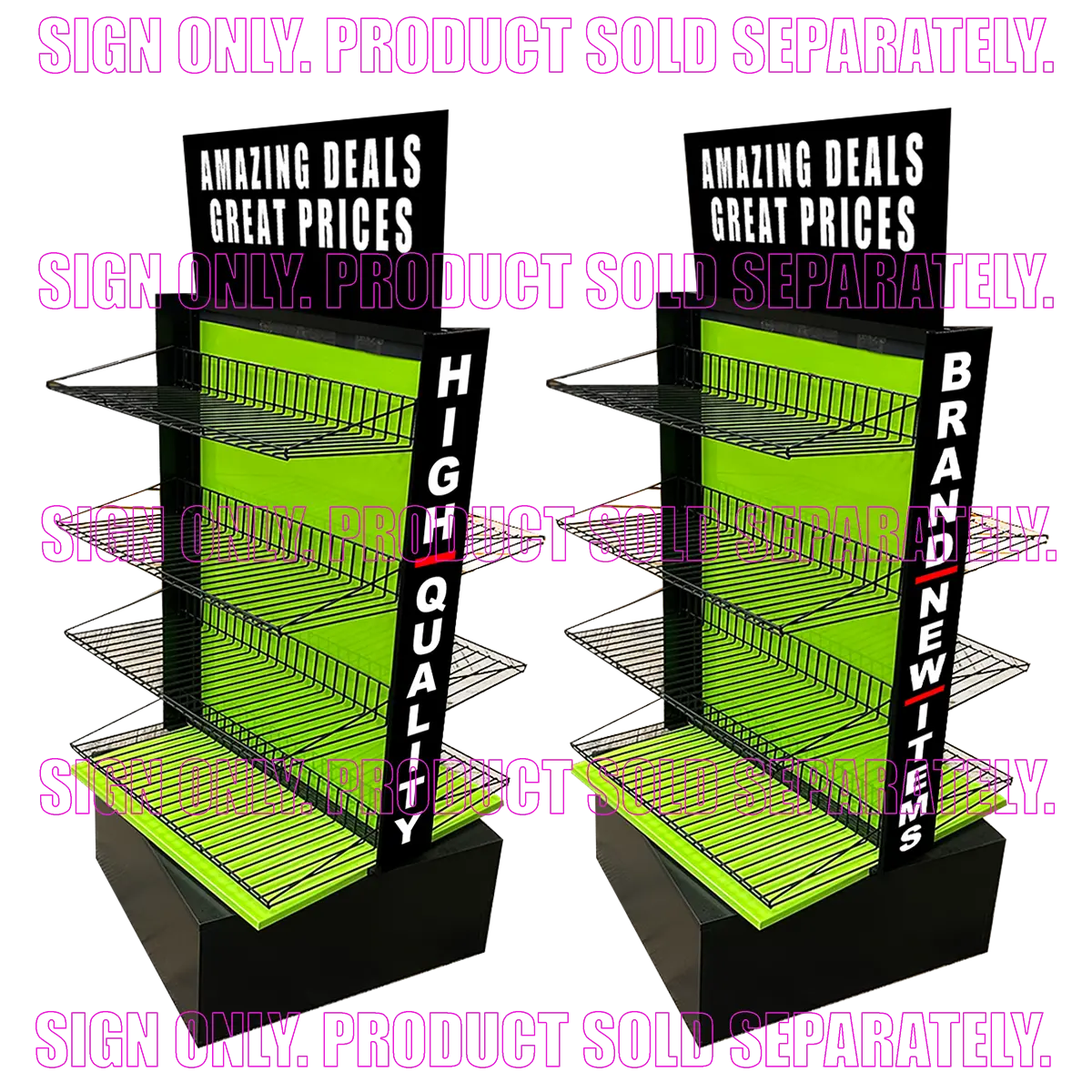 Merchandising Fixture - Smokezilla Spinner Rack Side Signage Set ONLY 979340 NOVELTY INC