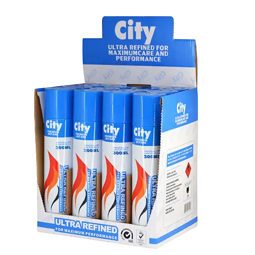 300ML Bulk City Butane Refill - 12 Pieces Per Retail Ready Display 17031 NOVELTY INC