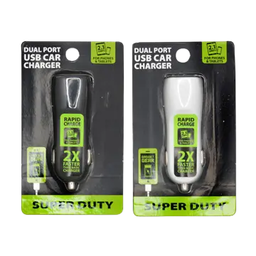 Car Charger with Dual USB Ports 2.1 Amp - 3 Pieces Per Pack 20515 GADGET GEAR