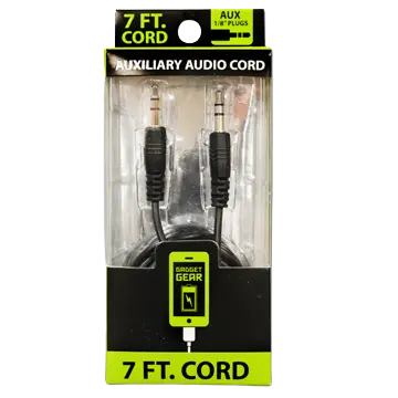Auxiliary Audio Cable 7FT - 3 Pieces Per Pack 21070 GADGET GEAR