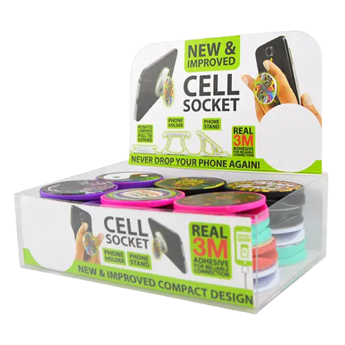 Cell Phone Socket Phone Holder - 24 Pieces Per Retail Ready Display 21718 GADGET GEAR