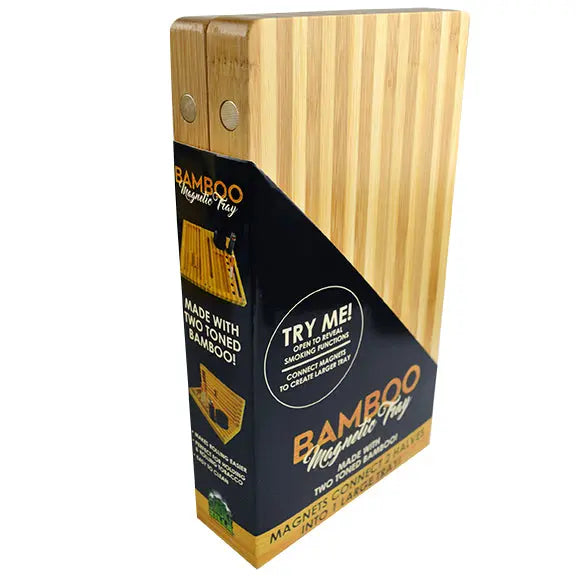 Bamboo Magnetic Roll Tray Smoker Station - 4 Pieces Per Retail Ready Display 21917 SMOKEZILLA