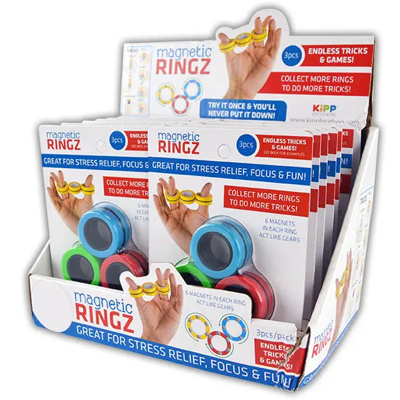 Fidget Magnetic Ring Pack Set 12 Pieces Per Retail Ready