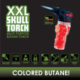 Colored Butane XXL Skull Torch Lighter - 12 Pieces Per Retail Ready Display 21923