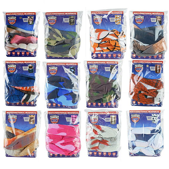 ITEM NUMBER 021954 KIDS TUBE FACE COVER 12 PIECES PER DISPLAY