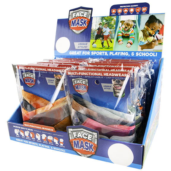 ITEM NUMBER 021954 KIDS TUBE FACE COVER 12 PIECES PER DISPLAY