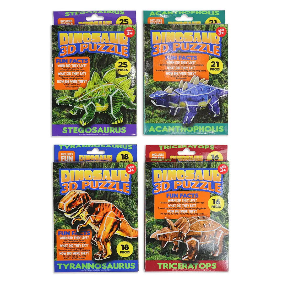 3D Dinosaur Puzzle - 24 Pieces Per Retail Ready Display 22042 KIPP BROTHERS