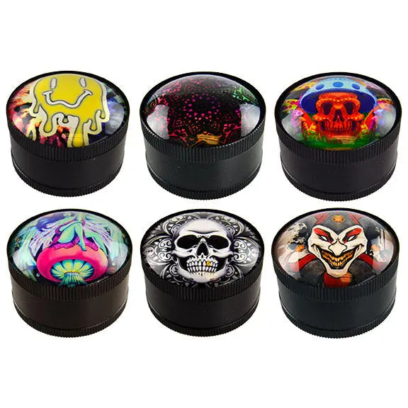 Metal 3 Piece Grinder with Dome Lid - 6 Pieces Per Retail Ready Display 22062 SMOKEZILLA
