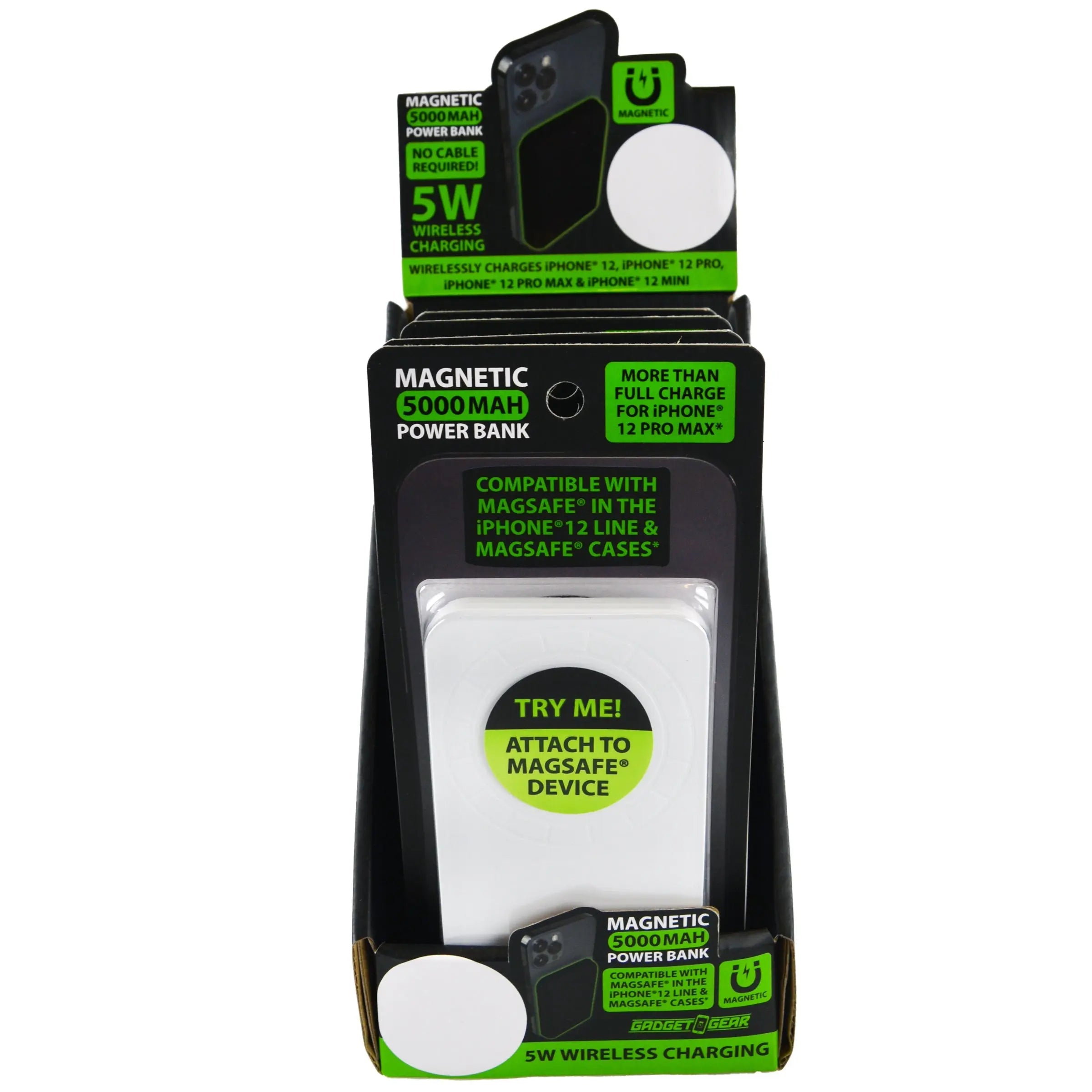 MagSafe® Power Bank Magnetic Wireless Charging 5 Watts - 4 Pieces Per Retail Ready Display 22145 GADGET GEAR