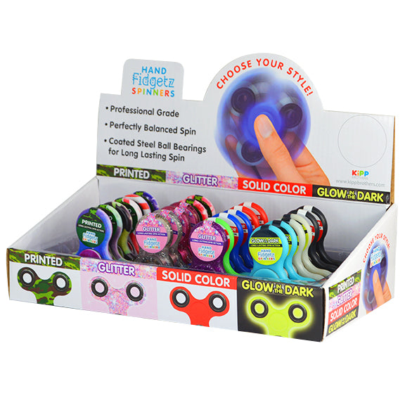 Hand Fidgetz Spinner In Assorted Colors Designs Pdq Display