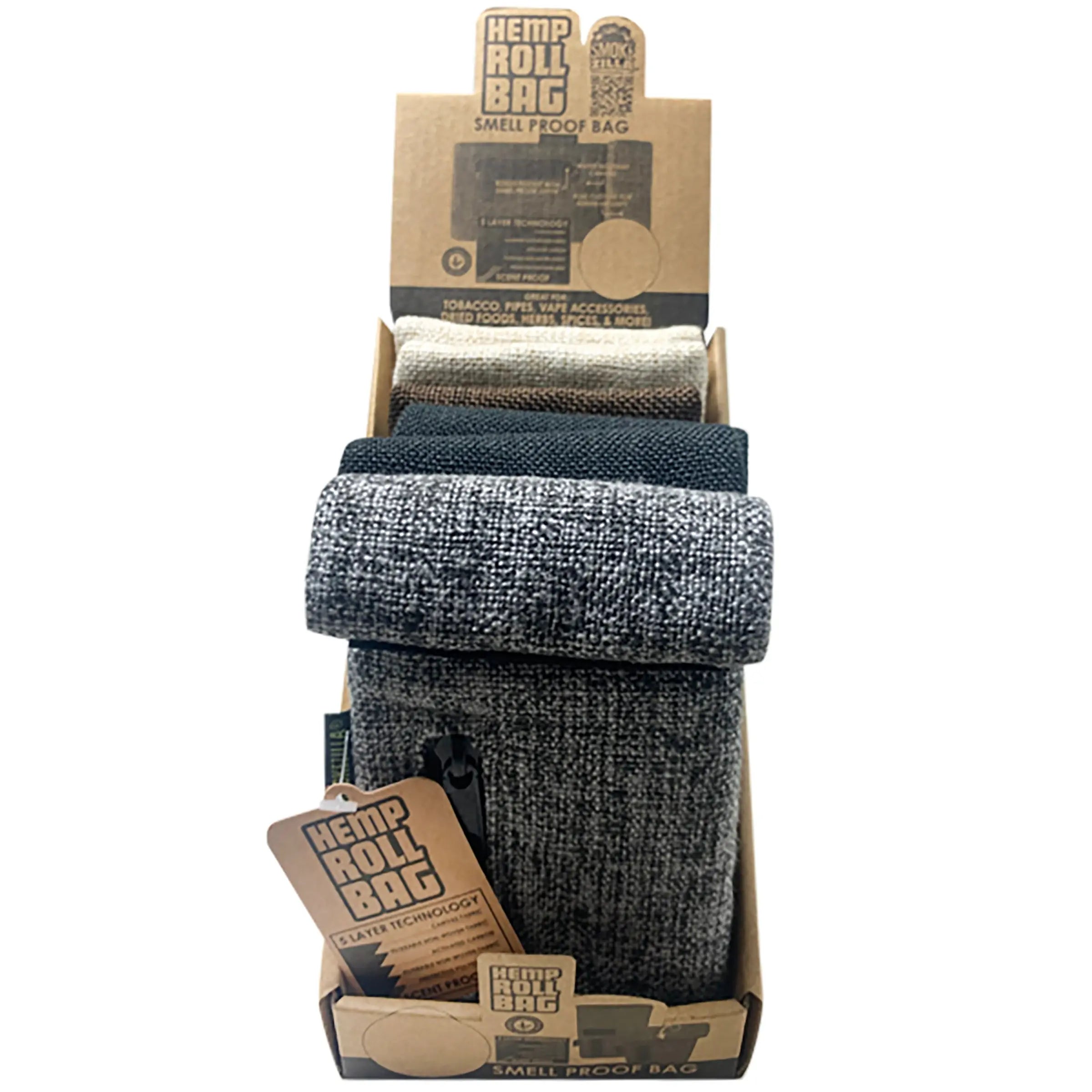Smell Proof Hemp Canvas Storage Roll Bag - 6 Pieces Per Retail Ready Display 22709 SMOKEZILLA