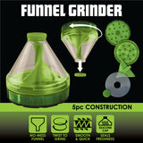 Plastic 5 Piece Funnel Grinder - 12 Pieces Per Retail Ready Display 22805