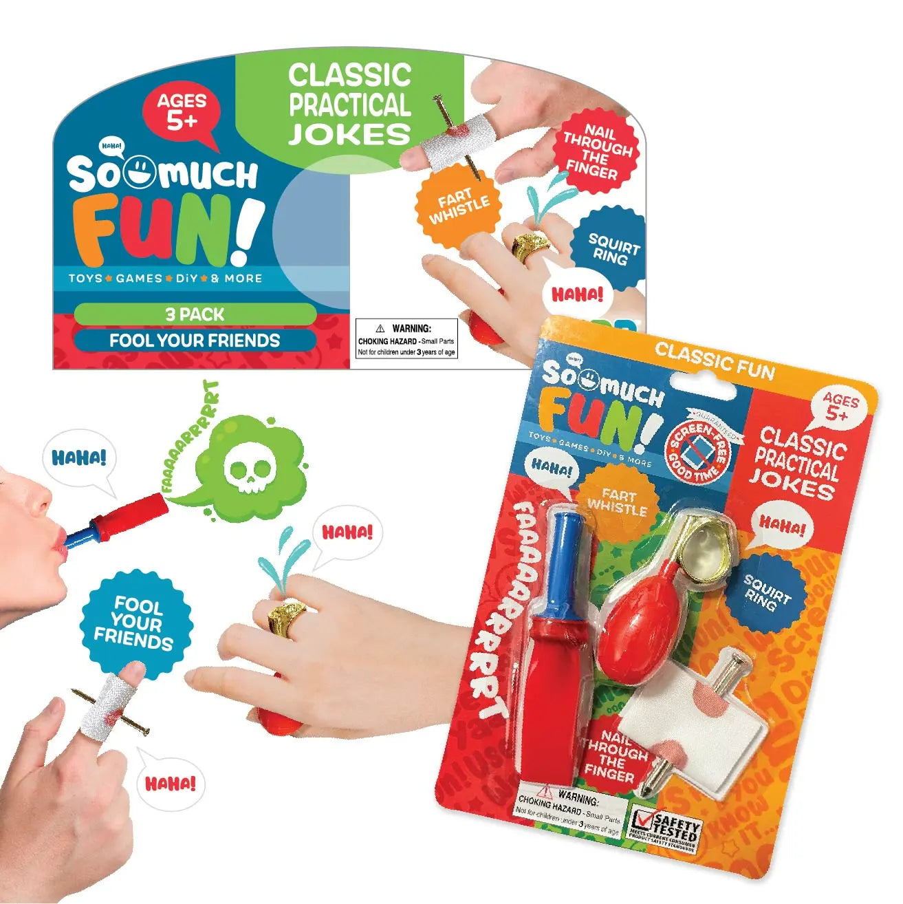 Classic Practical Jokes 3 Pack Set 12 Pieces Per Pack 22963 NOVELTY