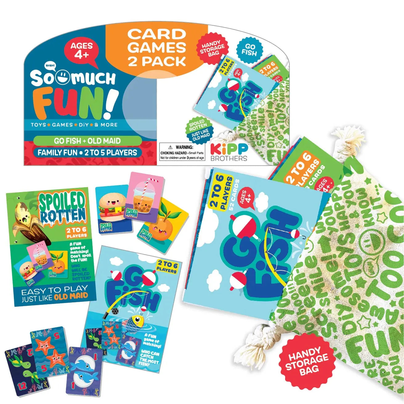 Family Card Games 2 Pack Set - 12 Pieces Per Pack 23024 KIPP BROTHERS