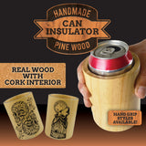 Wood Insulated Can and Bottle Cooler - 6 Pieces Per Retail Ready Display 23222
